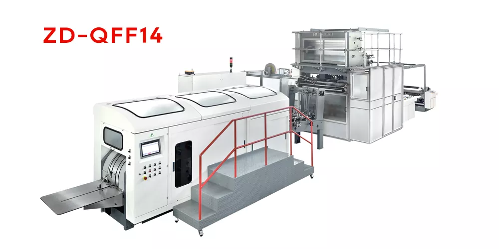 Dual-layer Fully Auto Roll-fed Square Bottom Paper Bag Machine with Flat Handle