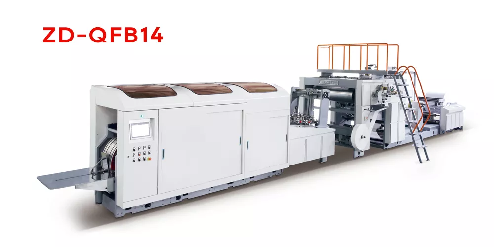Fully Auto Roll-fed Square Bottom Paper Bag Machine with Flat Handle
