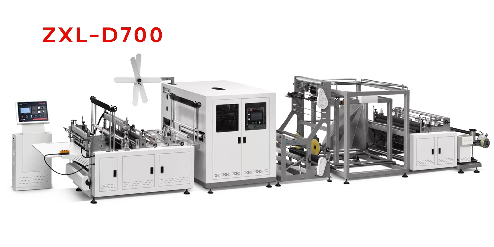 Non-Woven Flat Bag Making Machine With Online Handle Attaching